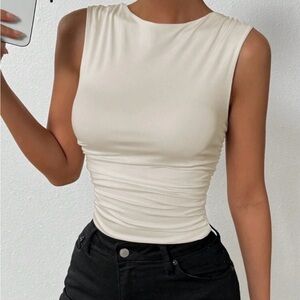 Sleeveless Cream Top